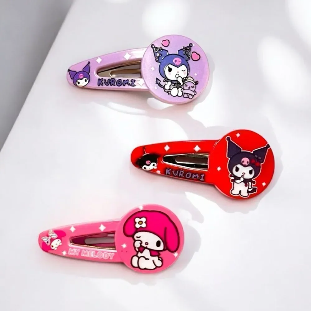 🤯5/$25🤯 Sanrio My Melody Kuromi Hair Clips Set Of 6